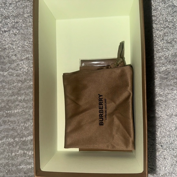 Burberry Beige Plaid Cat-Eye Sunglasses with Black Lenses - Picture 4 of 5